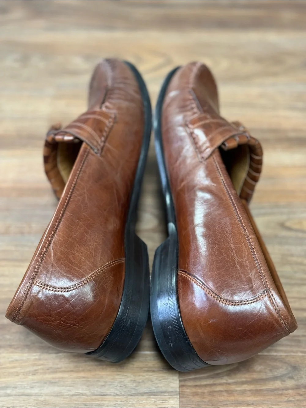 Johnston & Murphy Stanza II Tassel Loafers Men’s 13M Brown Leather Saddle Tan